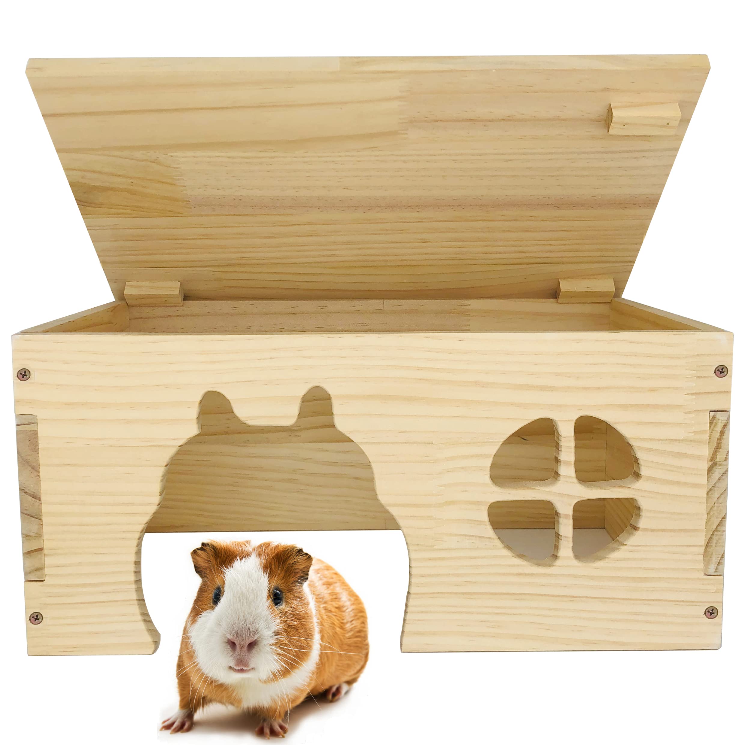 Photo 1 of Wooden Guinea Pig Hideout, Chinchilla House, Baby Rabbit House, Dwarf Bunny Hut Hideout Wood, Small Animal Hideout for Rats, Hedgehog