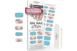 MOYOU LONDON Semi Cured Gel Nail Strips - 20 Pcs. Gel Nail Wraps for Salon-Quality Manicure - Works with Any UV Lamp - Easy to Apply, Trim, & Remove Nails Stickers