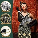 Okabay 1920s Flapper Gatsby Accessories Set Sequin Dress Headband Gloves view 5