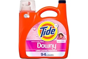 Tide Plus Boost of Ultra Downy Liquid Laundry Detergent, April Fresh Scent, 132 fl oz, 94 Loads, Laundry Detergent Liquid wit