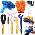 Rustark 19Pcs Professional Bike Bicycle Cleaning Tool Kit Bike Chain Cleaner Scrubber Bike Cleaner Brush Stainless Steel with Bristles Sponge Mountain Bike Maintenance Tool Set
