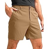G Gradual Men's Casual Shorts 7" Lightweight Golf Shorts for Men Stretch with 3 Pockets Quick Dry Breathable Work Shorts