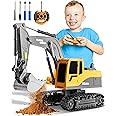 Playing Gorilla Remote Control Excavator Realistic Construction Toy for Boys Age 3 4 5 6 7 8 9 with Extra Rechargeable Batteries - 1:24 Scale Excavator Remote Construction Toys