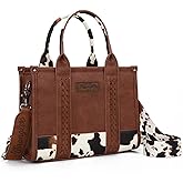 Montana West × Wrangler Tote Bag for Women Western Cow Print Purse Designer Top Handle Handbags