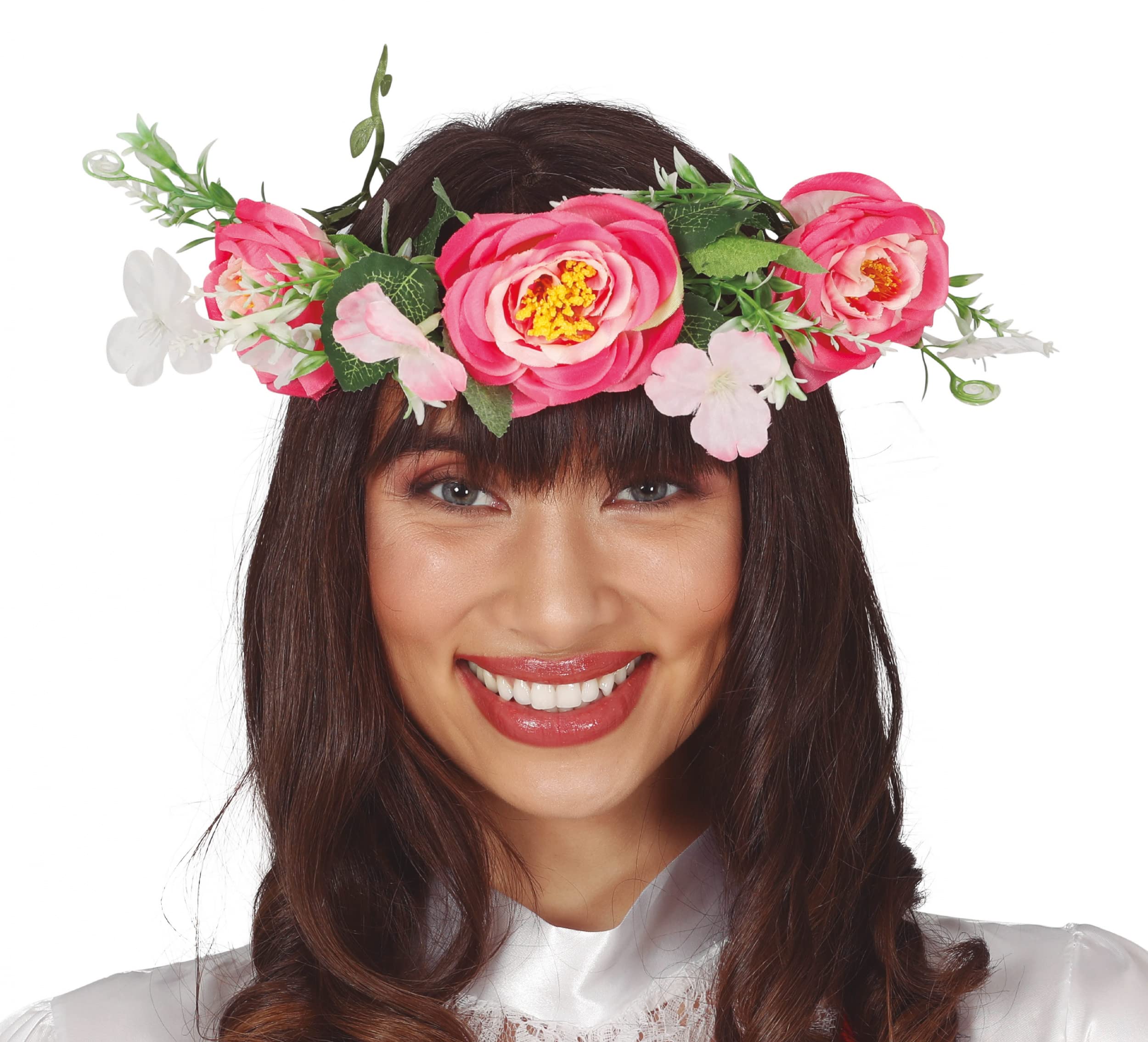 Fiestas Guirca - Guirca crown with flowers made of fabric, multi-coloured (1)