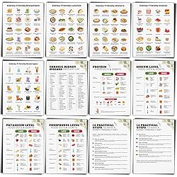 Sinload 12 Pcs Kidney Friendly Food List Poster