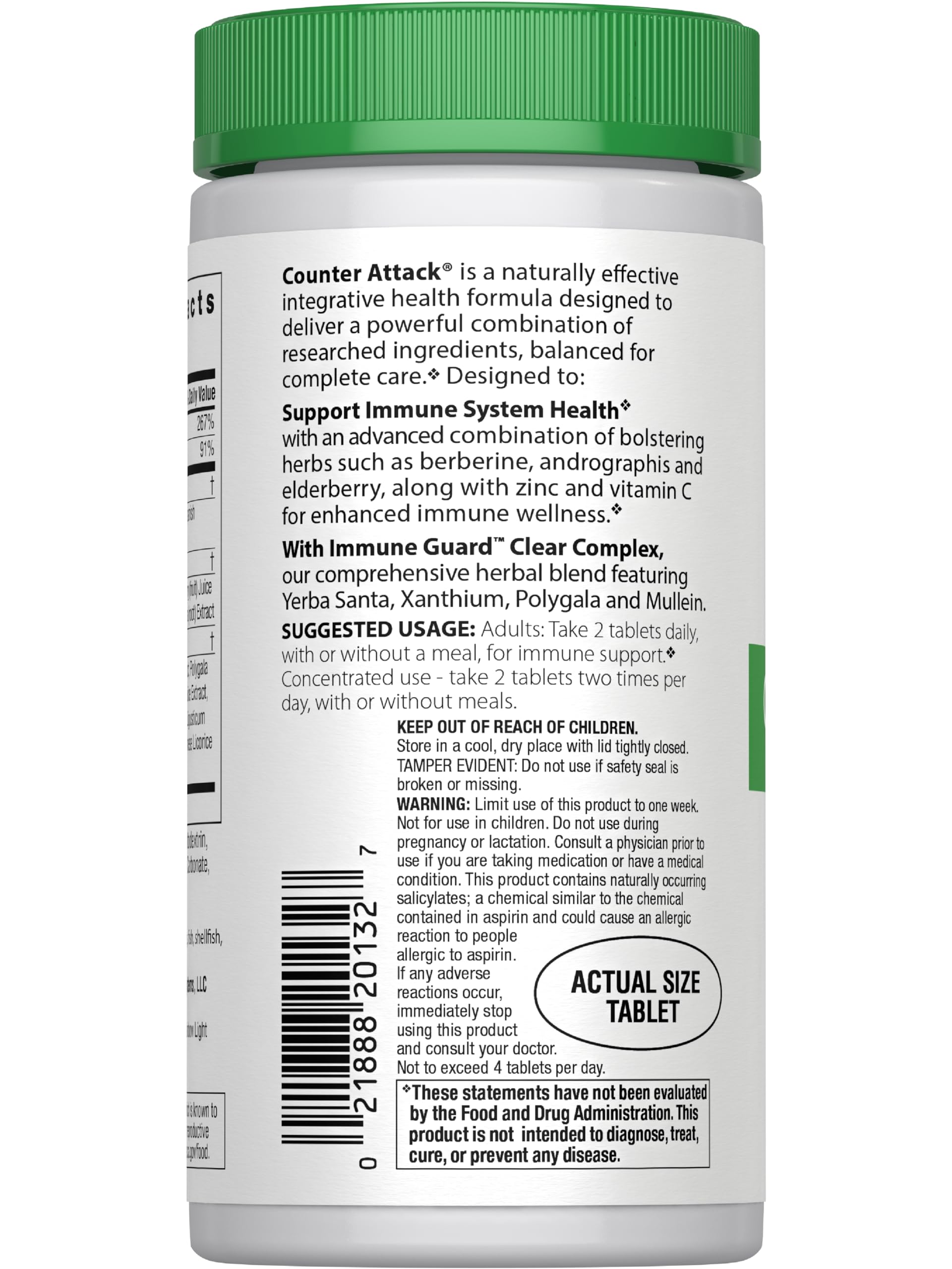 Rainbow Light Counter Attack Immune Support, Dietary Supplement Provides Immune Support, With Vitamin C, Zinc and 3 Targeted Herbal Blends, Vegan and Gluten Free, 90 Count