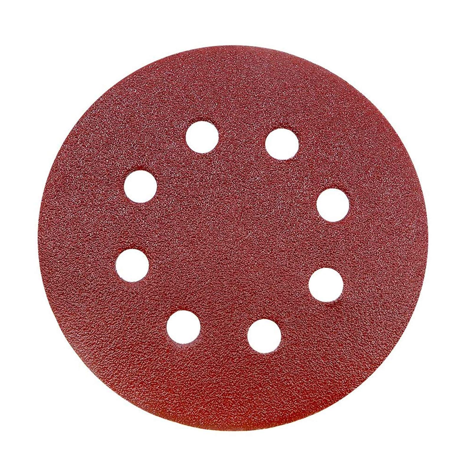 ALBOYI 50PCS Sanding Discs 5 Inch, 80 Grit Hook and Loop Sandpaper Pads with 8 Holes, Abrasive Discs for Random Orbital Sander, Durable Abrasive Discs for Wood Metal Preparation