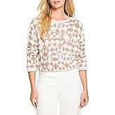 NIC+Zoe Womens Petite Textured Diamond Sweater