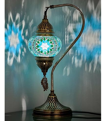 その他 vintage Turkish Lamp mozaist Turkish Lamp, Swan Neck Mosaic Table Lamp, Moroccan