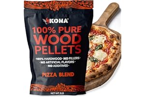 Kona Pizza Blend Wood Smoker Pellets, 100% Natural Hardwood - Rich Smoky Flavor - Ideal for Pizza Ovens, Smokers, and Smoker 