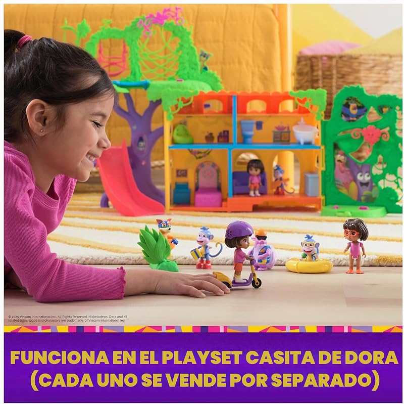 LA EXPLORADORA - Pack de Aventura Acuática Dora y Botas: 2 Figuras Articuladas + Flotador de Juguete - 6073670 - Juguetes Niña 3 años + - Regalo Niña 3 años + - Juegos Infantiles
