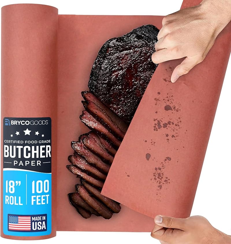 Bryco Goods Pink Kraft Butcher Paper Roll 18" x 100ft Food Grade Peach for