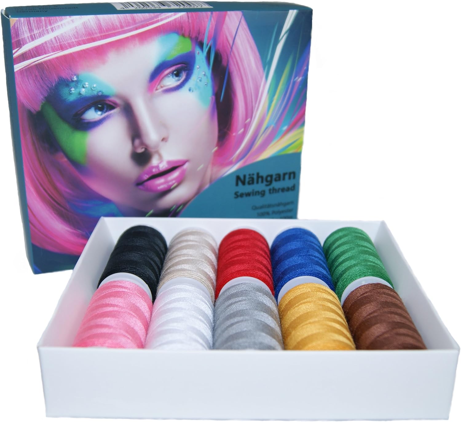 BELLADOM Nähgarn 10-teilig aus Polyester, Qualitätsgarn, Nähmaschinengarn Set, Nähgarn Set, Nähset