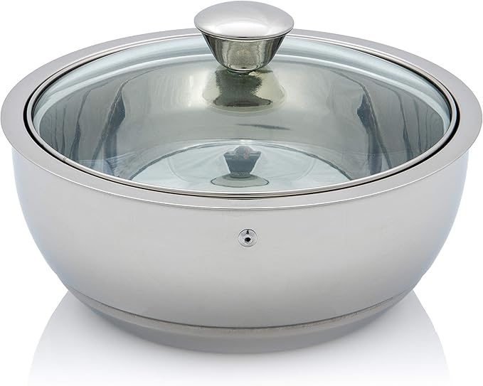 Stainless Steel Double Walled Insulated Food Serving Pot with Lid