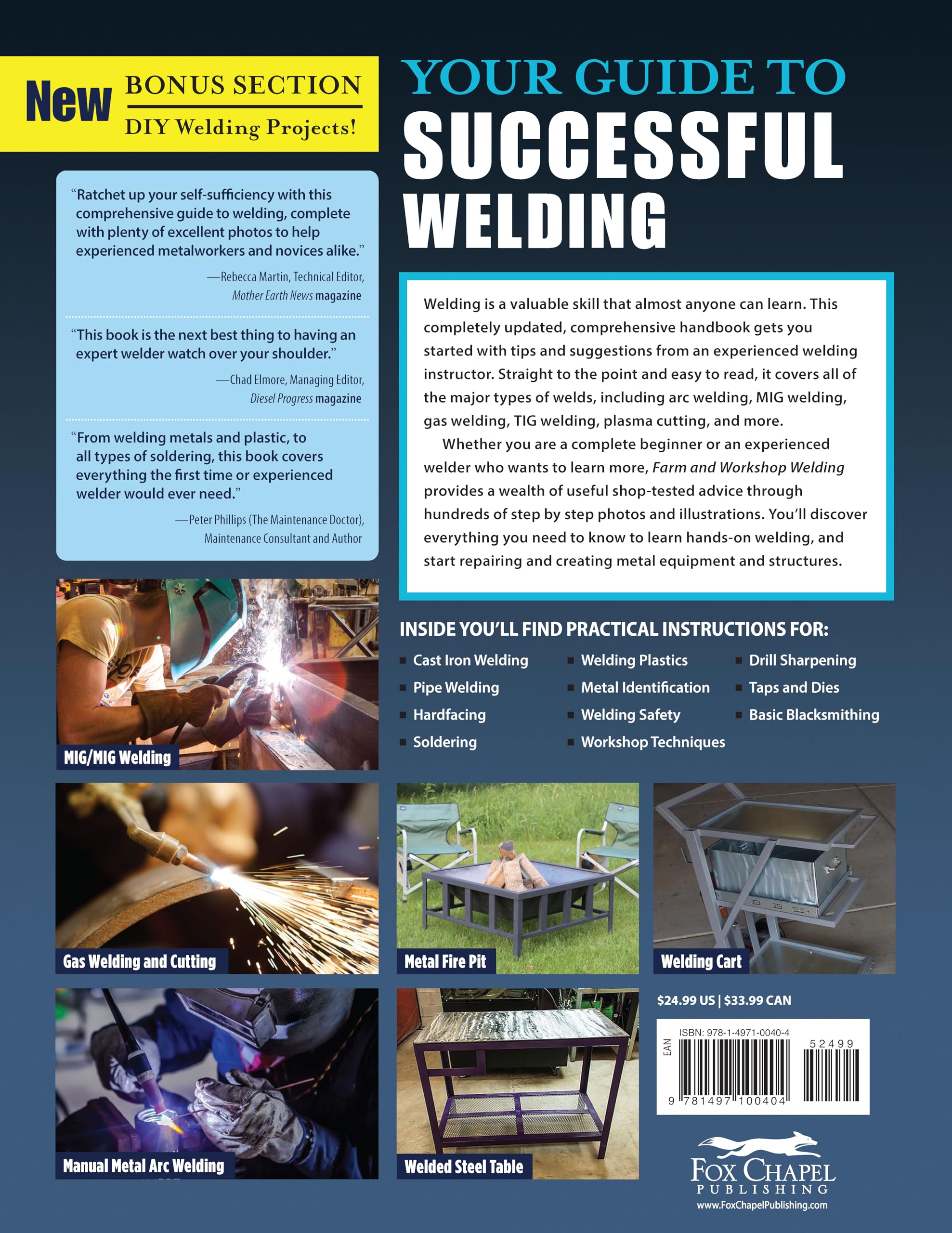 Farm and Workshop Welding, Third Revised Edition: Everything You Need to Know to Weld, Cut, and Shape Metal (Fox Chapel Publishing) Learn and Avoid Common Mistakes with Over 400 Step-by-Step Photos