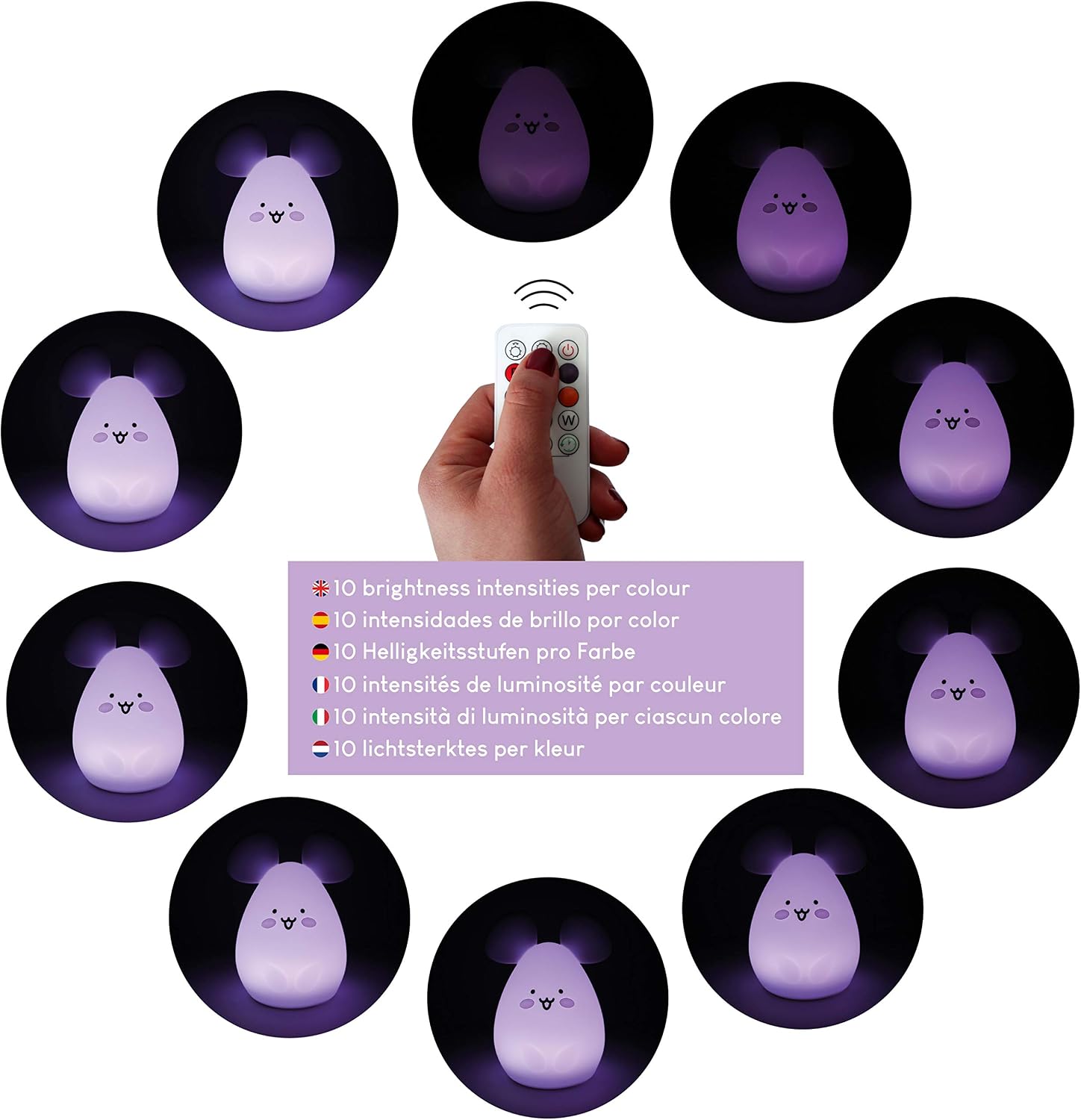 BONNYCO Night Light Kids with Remote and Touch Control 16 Colours. Mouse Baby Night Light with Timer - Image 5