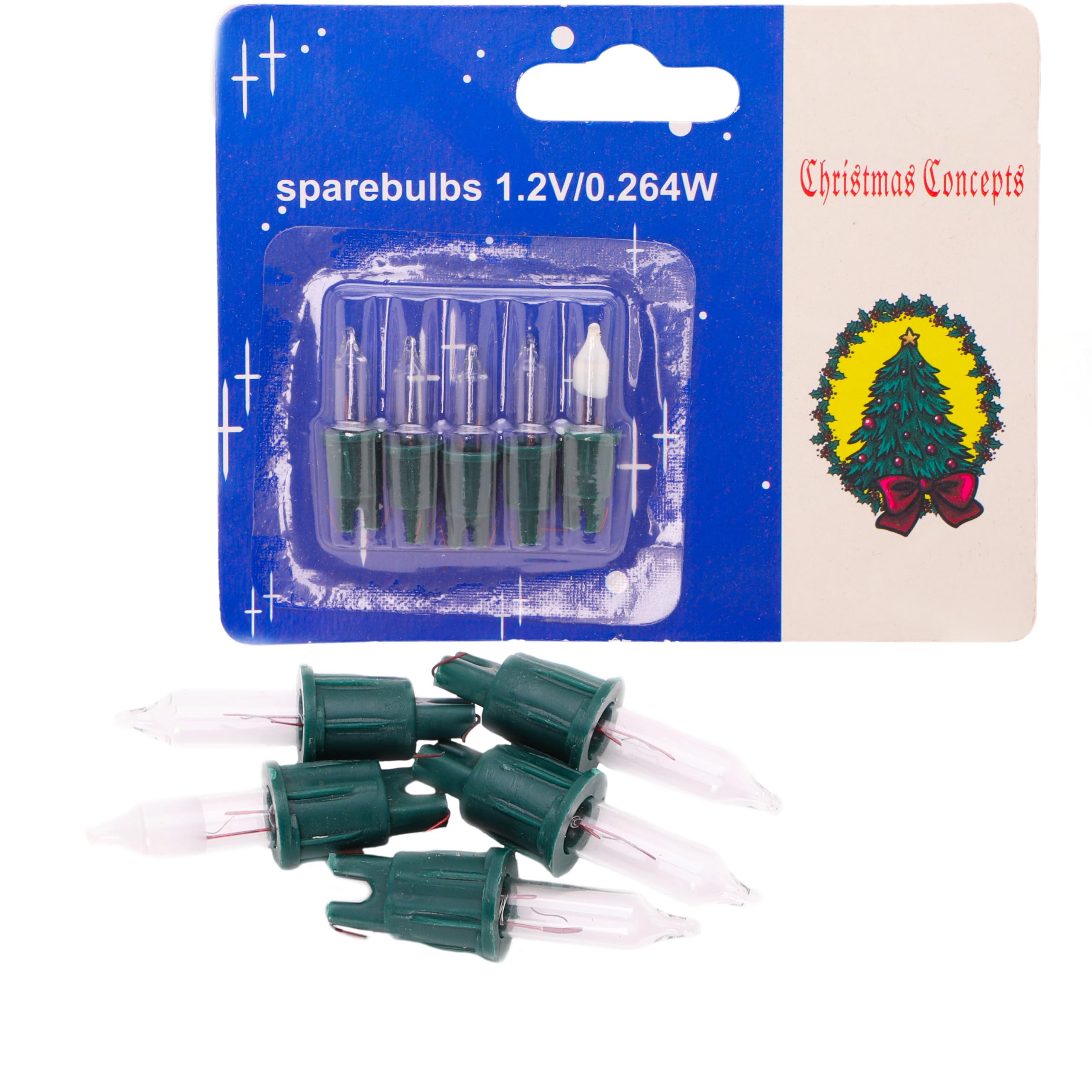 Christmas Concepts® Pack of 4 Clear Push in Spare Bulbs - 1.2v 0.22a 0.264w - Replacement Bulbs, SB231-CC