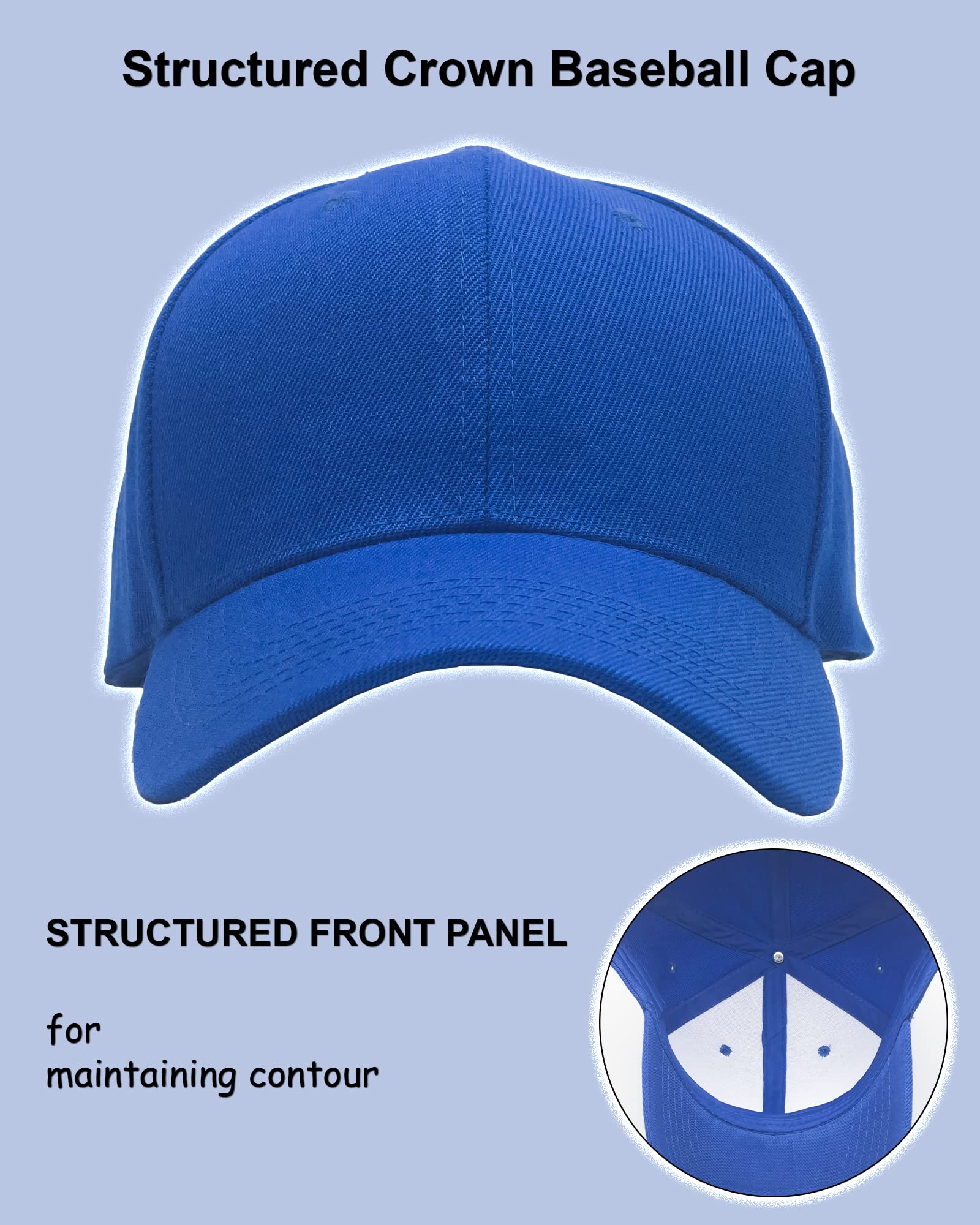 Utmost Structured Baseball Cap with Adjustable Closure - Performance Hat for Outdoor Activities and Custom Embroidery (1pc Royal Blue)