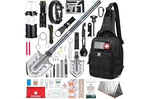 Monterra Survival Kit, 265 Pcs, Emergency Gear and Supplies, First Aid, Bug Out Go Bag, EDC, Molle System Backpack, Hiking, Camping, Outdoor Accessories, Hunting Gifts for Men.