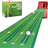 Golf Putting Mat Indoor with Auto Ball Return, 4 Reversible Flip Ramps, Realistic Green Speed, Multiplayer Golf at Home Offiec Game Practice Training Aid for Backyard, Golf Gifts for Men Father