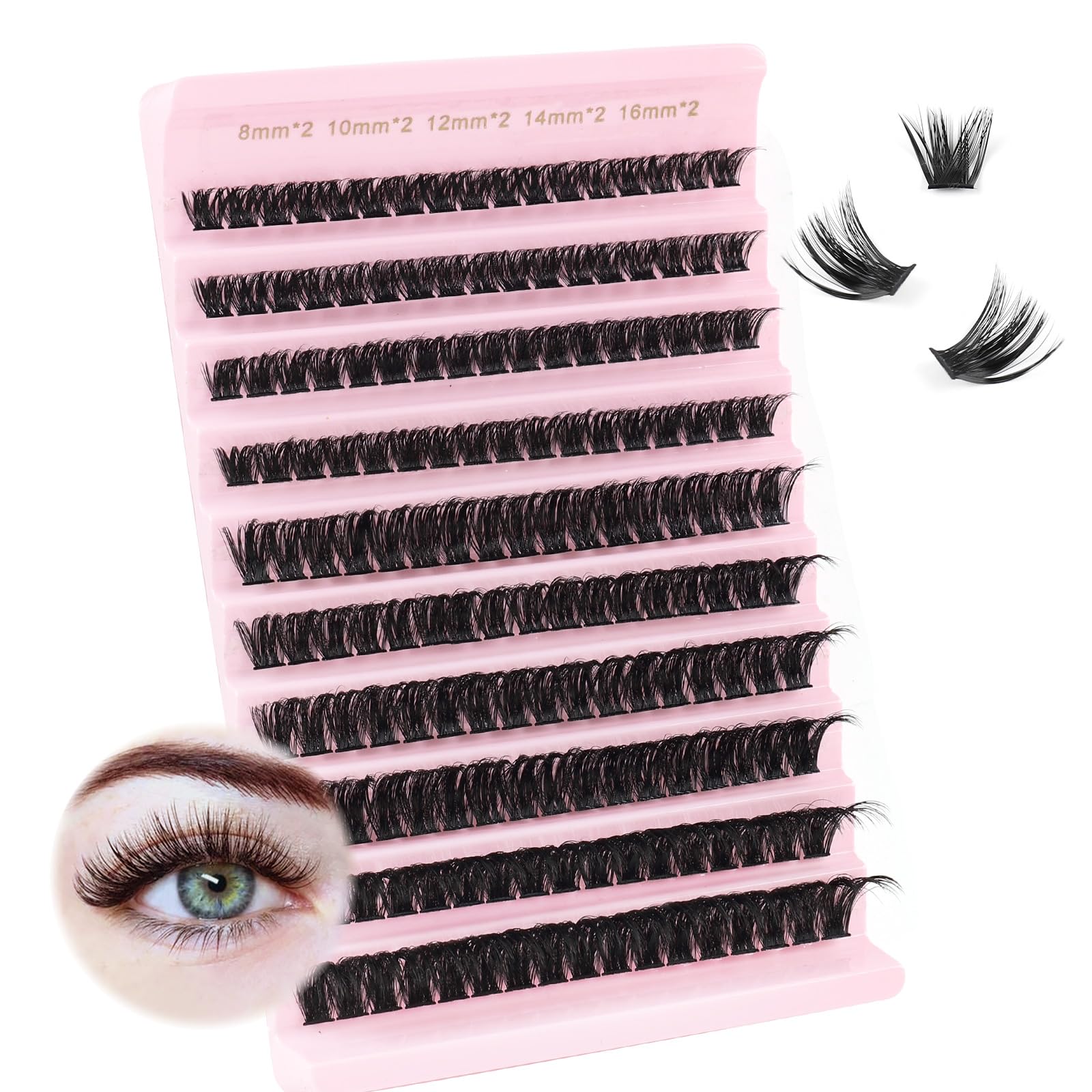 Oreola Individual Eyelashes Natural 100D Cluster Lashes C Curl Soft Wispy Lash Clusters DIY Eyelash Extensions Natural Look 8-16MM 0.07 D Curl False Lashes — image 1