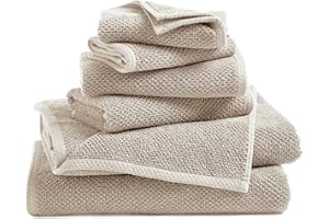 Great Bay Home Taupe Bath Towel Set – 100% Cotton 6-Piece Set, Absorbent & Quick-Drying, Soft & Durable