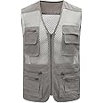 Gihuo Men's Utility Vest Fishing Safari Vest Summer Travel Vest with Pockets
