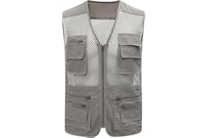 Gihuo Men's Fishing Safari Vest with Pockets for Summer Travel