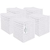 60-Pack White Washcloths - 100% Ringspun Cotton Face Towels with Double Stitched Side Hem - Multi-Purpose Wash Rags, Bathroom