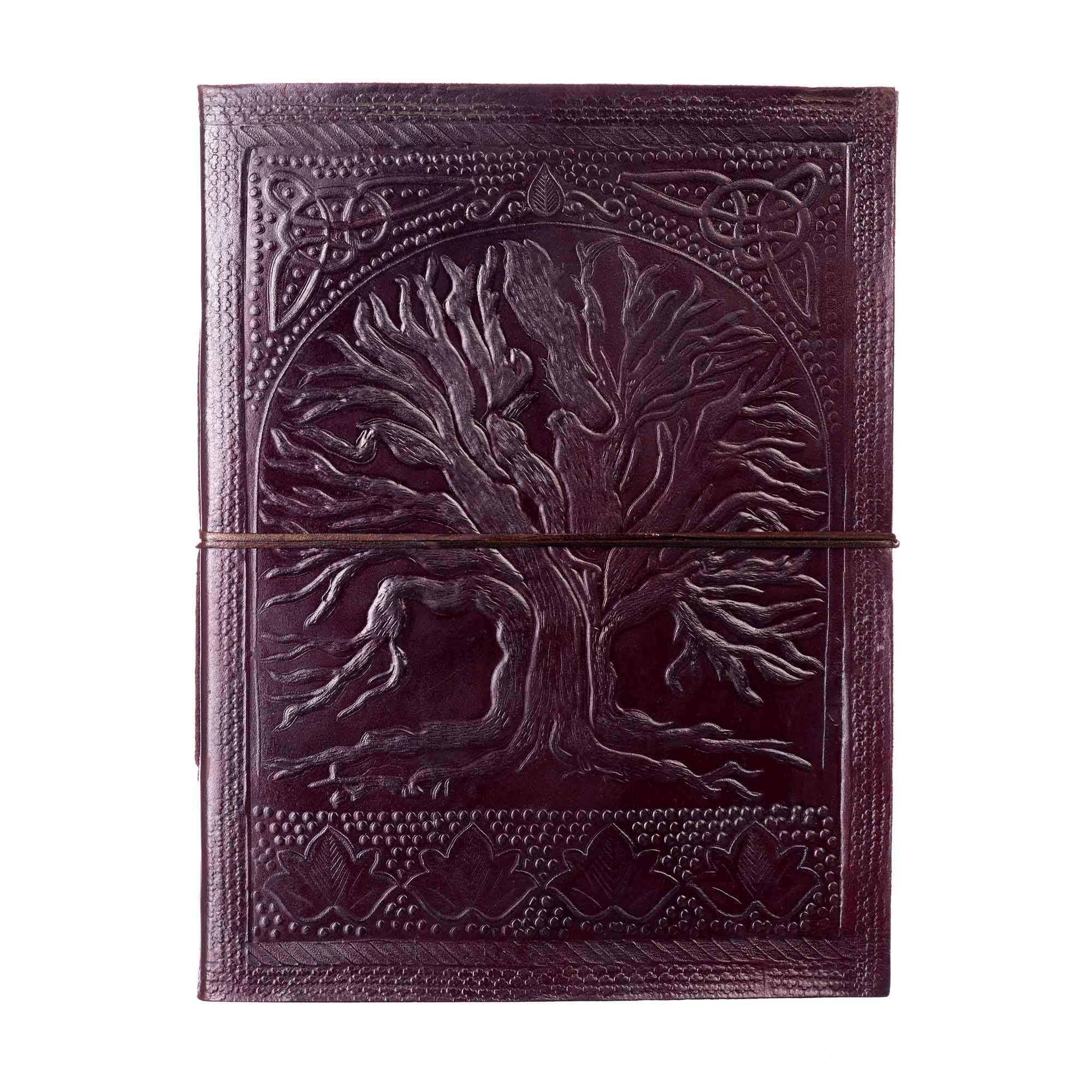 Paper High Tree of Life Embossed Leather Photo Album | Fair Trade & Handmade | Scrapbooking & DIY (Extra Large)