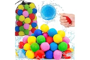 Reusable Water Balls - Reusable Water Sponge Balls,Instant Refill Multicolor Soft Beach Toy Family Outdoor Games for Backyard