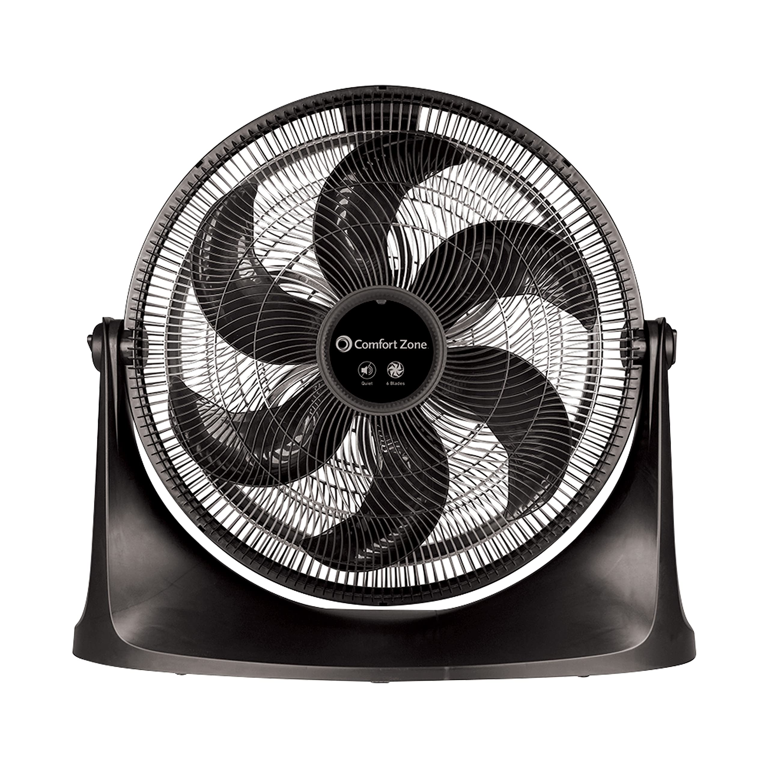 Comfort Zone 8-Inch Table Fan - 3 Speed Adjustable Turbo Fan With Wall Mount Option