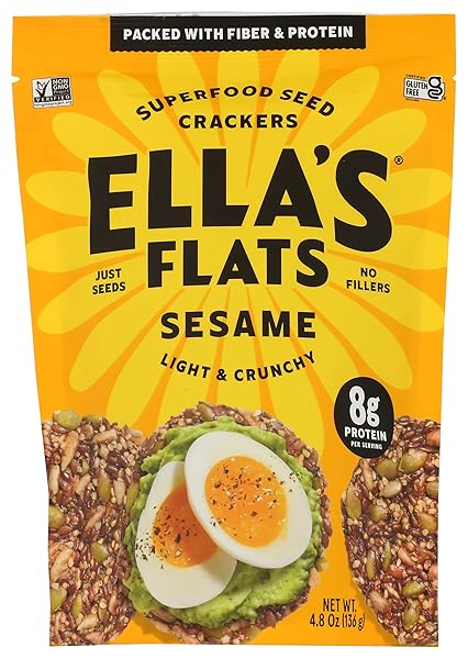 ELLA’S FLATS SESAME CRISP, 4.8 OZ