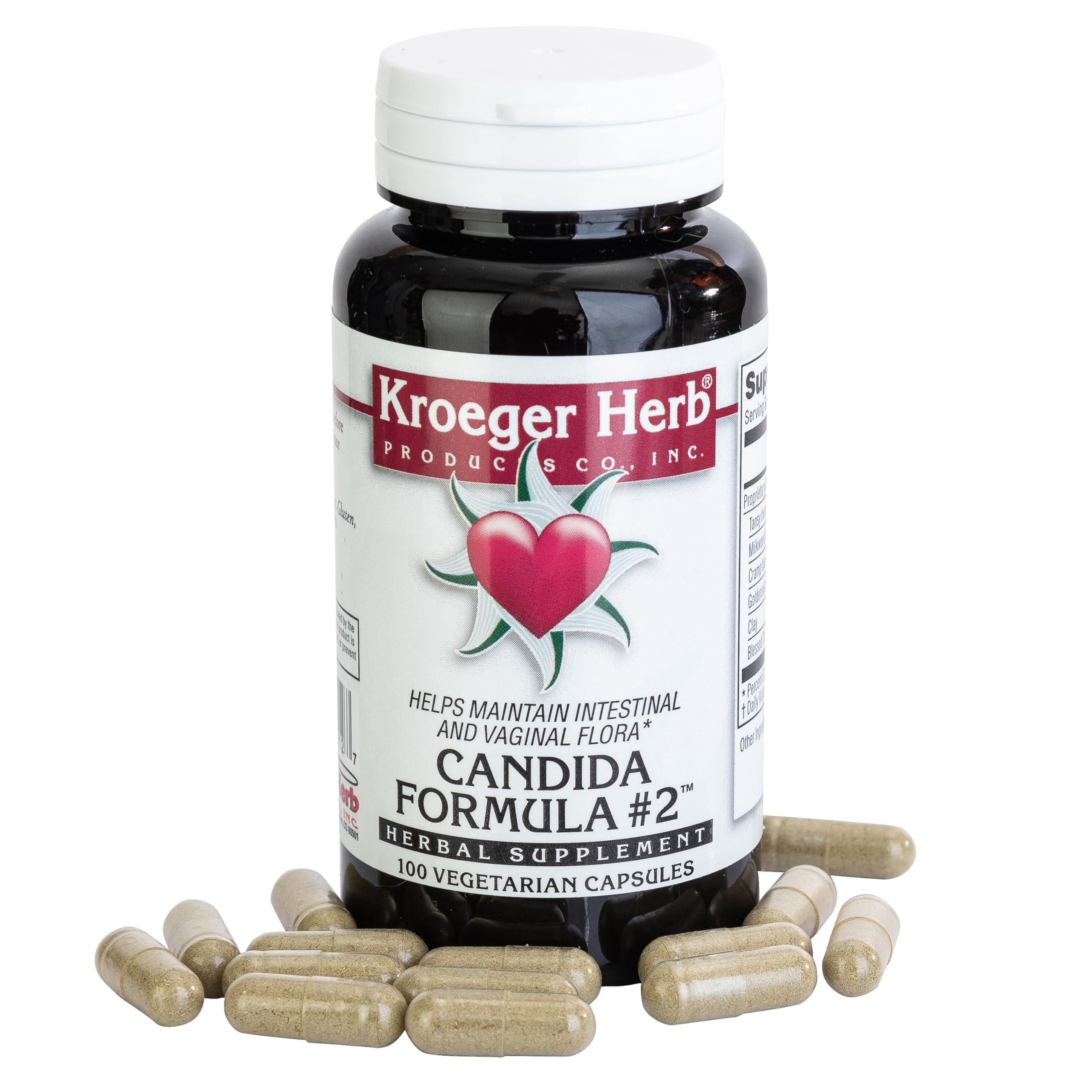 Photo 1 of Kroeger  Products, Candida Formula #2, Cleanse Support Supplement for Women & Men - Helps Maintain Yeast & Candida Levels - Intestinal Supplement, Healthy Flora - Vegetarian, Non-GMO, Made is USA