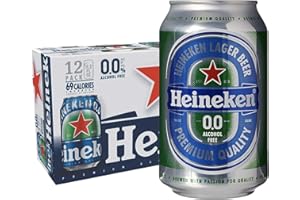 Heineken 0.0% Non Alcohol Beer - Great Taste, Zero Alcohol, 11.2 Fl Oz | 12 Pack