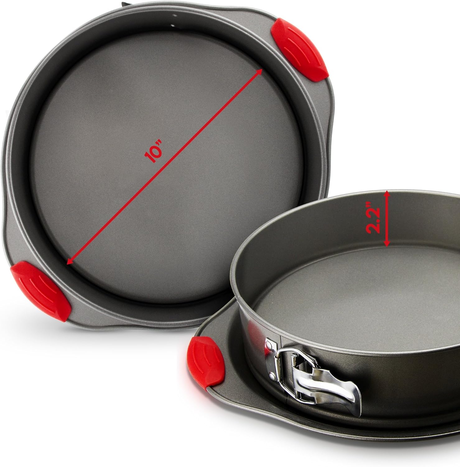 Non-Stick Springform Pan 10 inch. Professional Quality Pans Series/Spring Form/Cheesecake Baking Mold. Leakproof Cake Pan With Silicone Handles: Kitchen & Dining