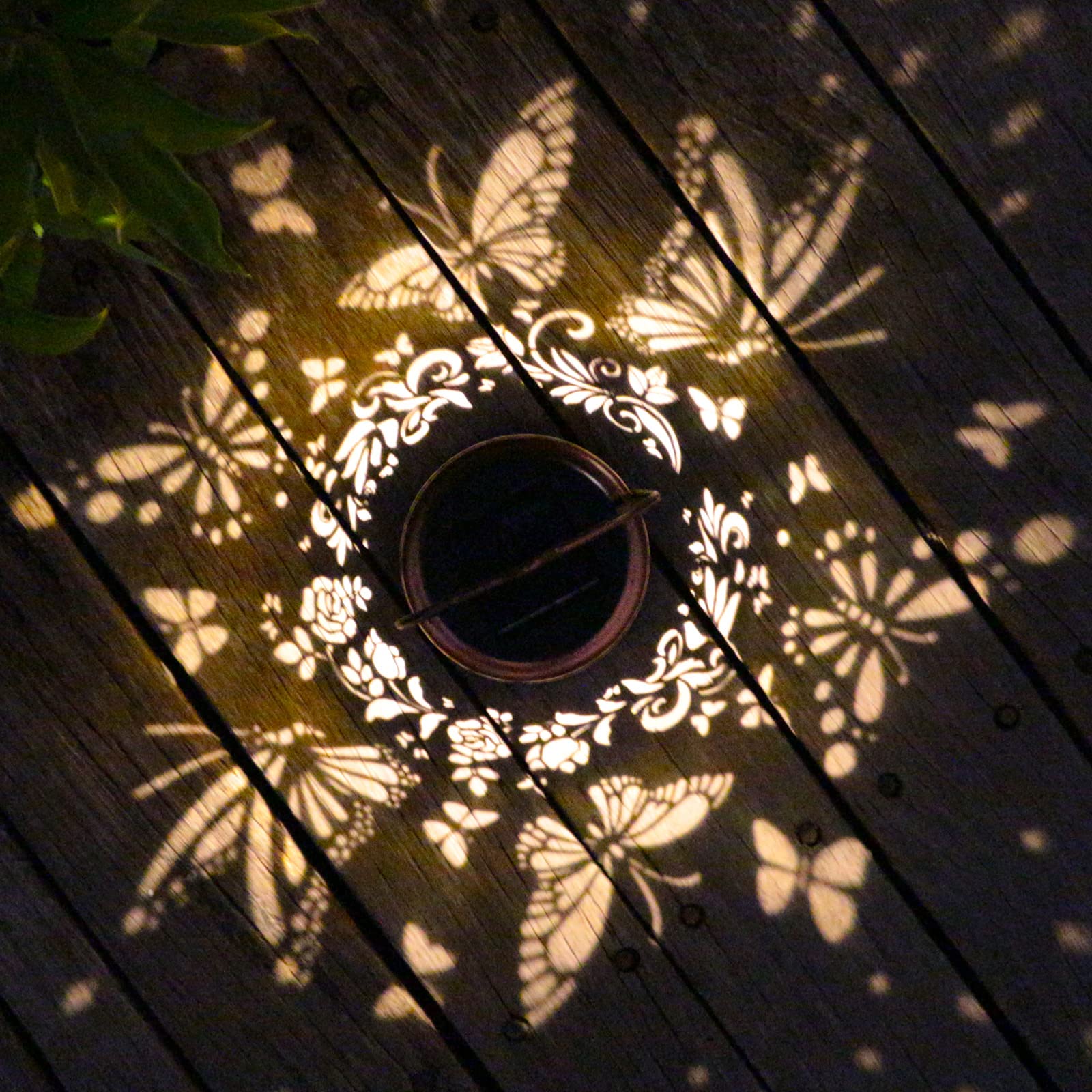 Solar Lanterns Outdoor Waterproof Butterfly Garden Decor Birthday Gifts for Women Mom Grandma, Hanging Solar Lights Metal Lantern Decoration Outside for Yard, Patio, Backyard, Porch