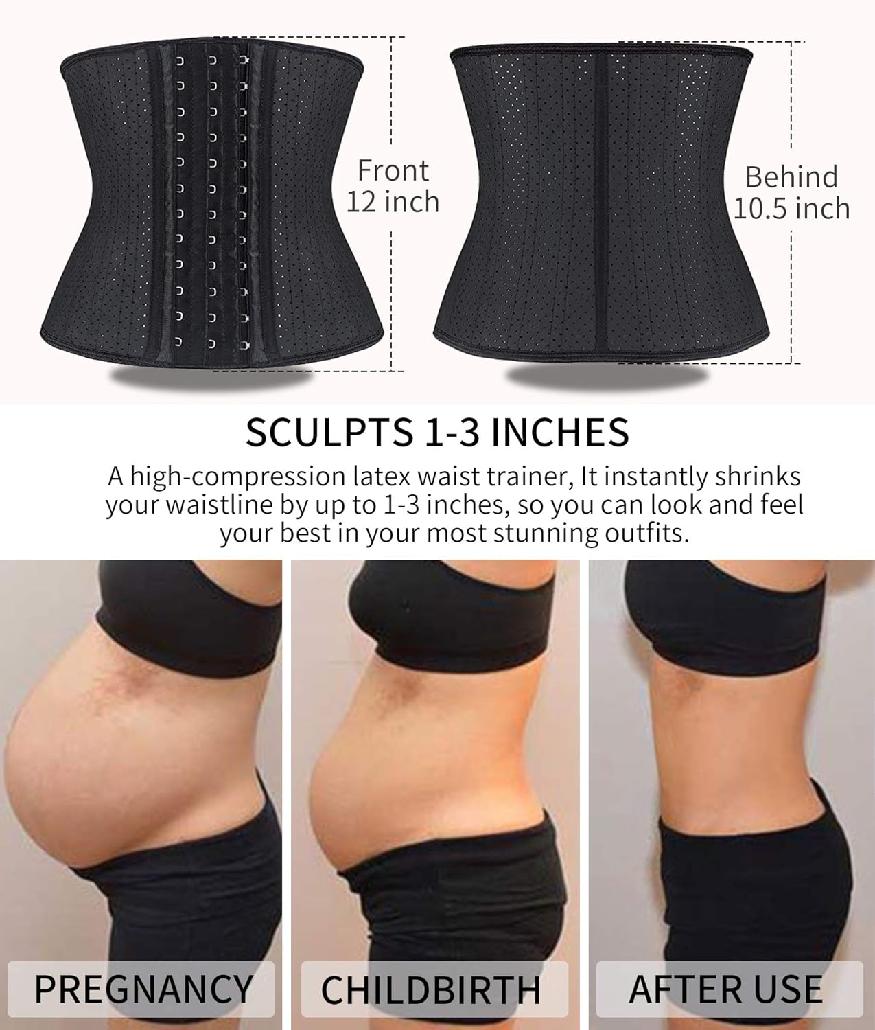 YIANNA Women's Underbust Latex Sport Girdle Waist Trainer Corsets Hourglass Body Shaper at  Women’s Clothing store