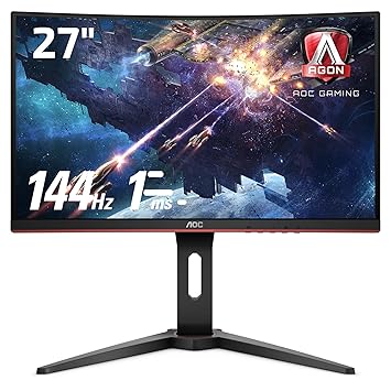 Aoc ゲーミング モニター C27g111 27インチ144hz1msva 曲面パネルhdmi2 Dp1