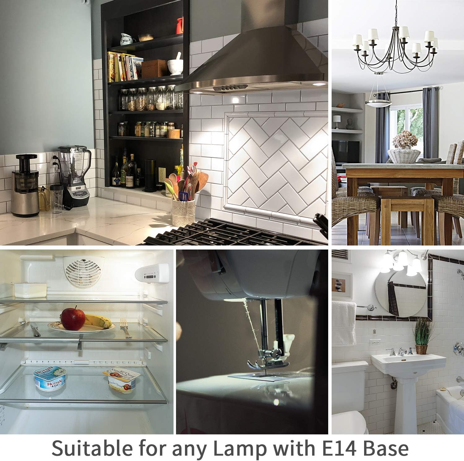 DiCUNO E14 Cooker Hood LED Bulb 3W, 40W Halogen Equivalent, 300LM, Cool White 6000K,E14 Ceramic Base - Image 4