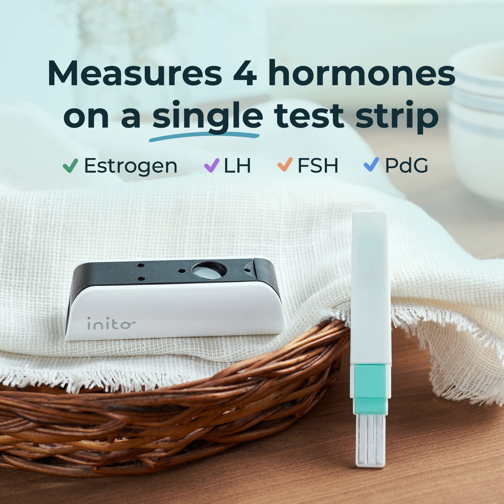 Inito Fertility Monitor & Hormone Tracker for Women | Estrogen, LH, PdG (Urine Metabolite of progesterone), FSH | Predict & Confirm Ovulation | Includes 15 Test Strips (iPhone Xr / 11)