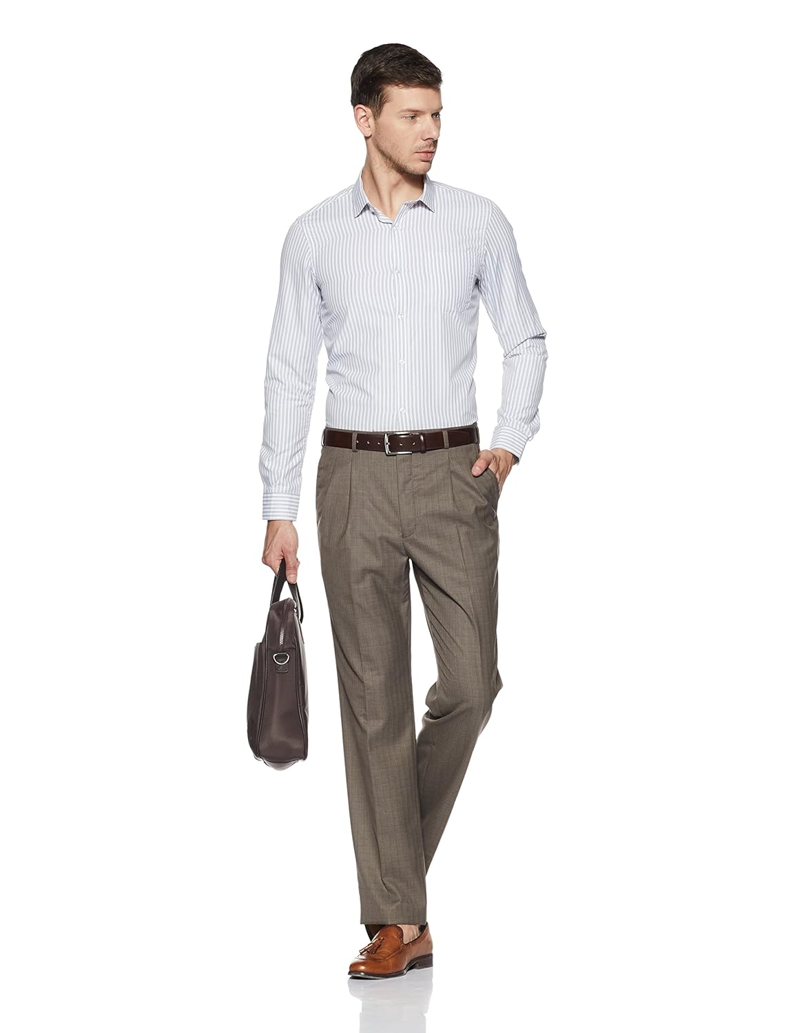 park avenue men's pleat-front fit formal trousers
