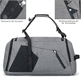 KASIBON Sports Duffle Bag 42L with Shoes Compartment Wet Pocket Grey view 4