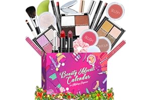 OUXUNX Makeup Advent Calendar 2025 Teen Girls Women Beauty Countdown Calendar Christmas Gifts for Women Teen Girl Trendy Stuff Unique Makeup Set Gifts Mascara Lipstick Blush Eyebrow Gel Eyeshadow