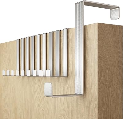 4smile Over Door Hook Set of 10 – Stainless Steel, Leaf Depth 3.6/4.6 cm