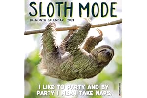 Willow Creek Press Sloth Mode Monthly 2024 Wall Calendar (12" x 12")