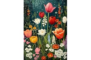 Yanfairy Wildflower Art Painting Kits for Adults, Full Drill Diamond Dots Paintings for Beginners, Round 5D Paint with Diamonds Pictures Gem Art Painting Kits DIY Crafts Kits 12x16inch