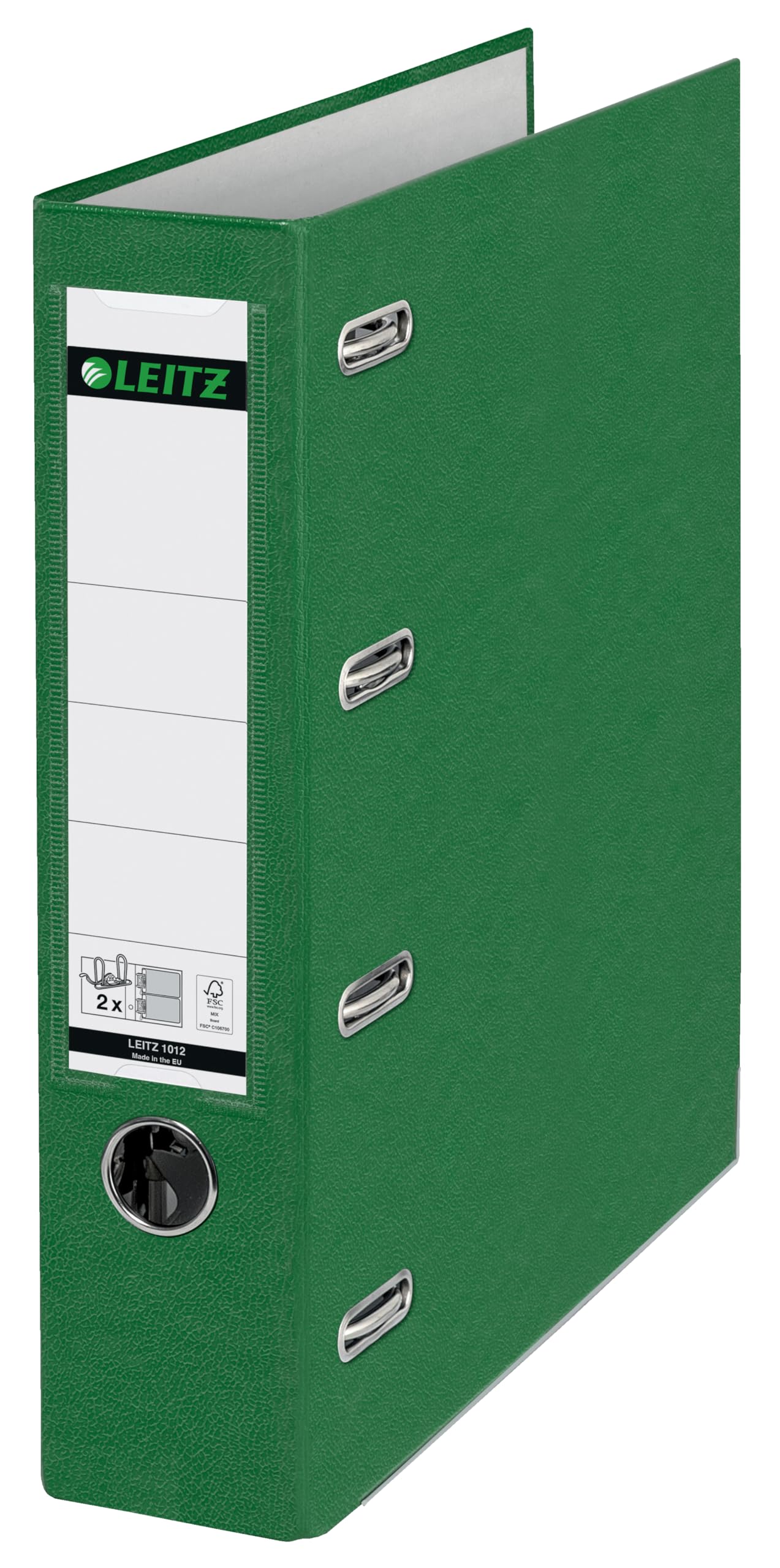 Leitz Double Lever Arch File, Green, A4, 80mm spine, Plastic, 10120055