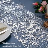 Snowkingdom Silver Metallic Glitter Table Runner 11x108 2 PCS Modern Chic view 2